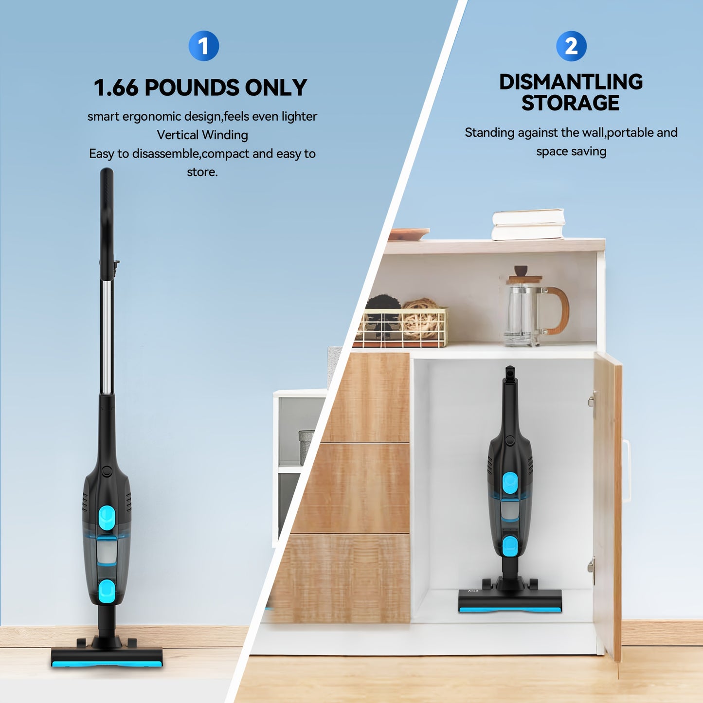 [2025 Bestseller]R6X Wired Handheld Vacuum Cleaner, High Suction Power, Ultra Quiet, High-Powered, Compact And Portable, Multi-Functional For Removing Dust Mites, Pet Hair, Car Interiors, Hard Floors, And More