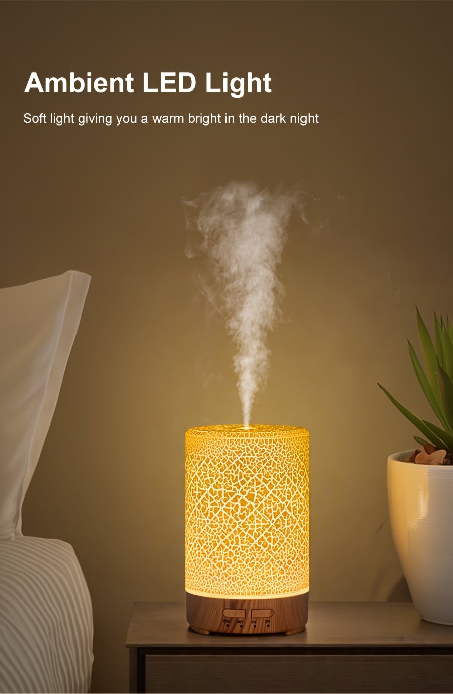 Soundwave technology Essential Oil Diffuser & Air Humidifier with Color-Changing LED Light, Auto Shut-Off, Quiet Operation, 5.07oz Large Tank, Modern Purple///White/Black Design for Home, Office, Bedroom, Living Room - - Devi