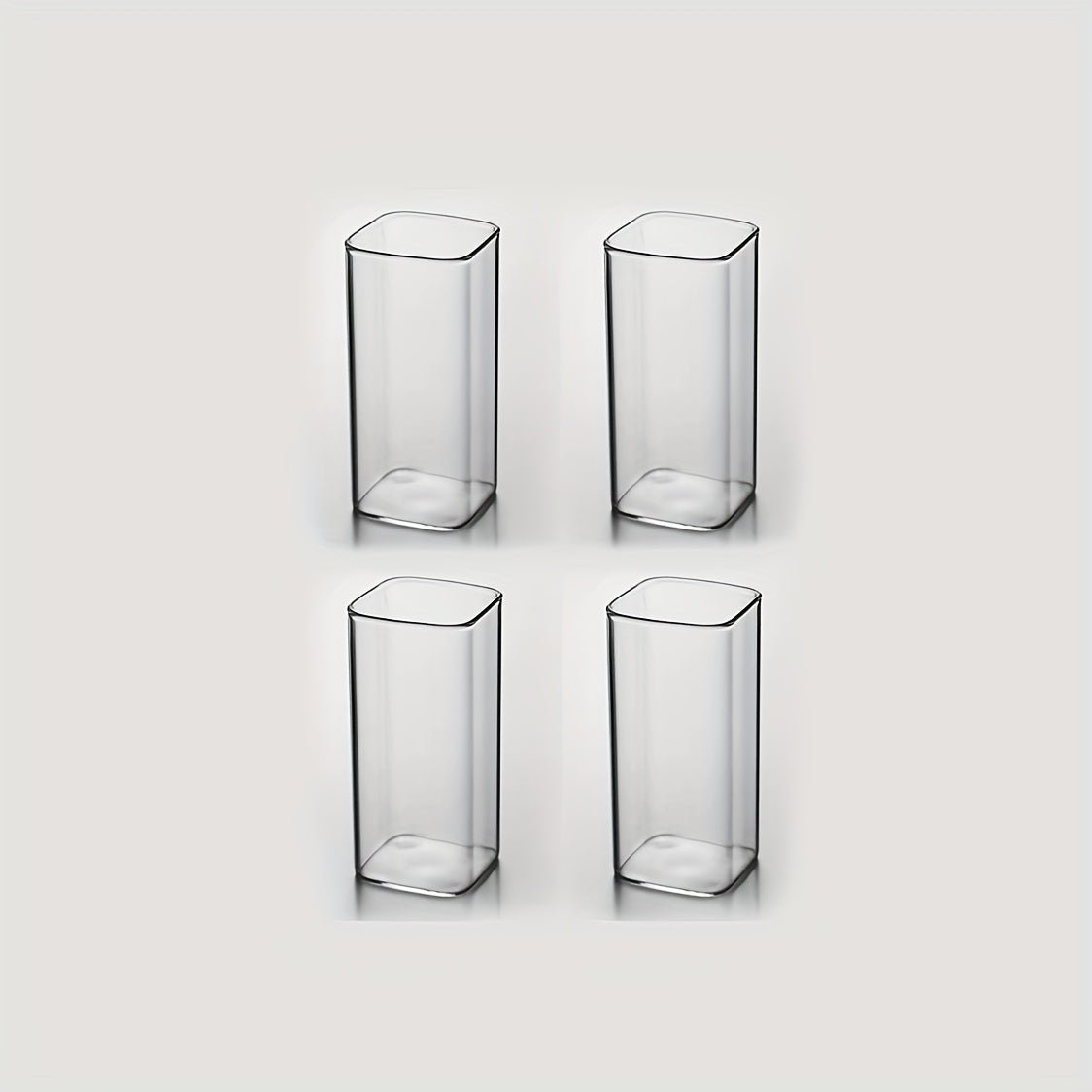 6pcs/4pcs/2pcs Square Drinking Glass Transparent Modern Glassware Cocktail Coffee Juice Beer Mixing Glasses (8.45oz 13.53oz 16.91oz), Best for Christmas