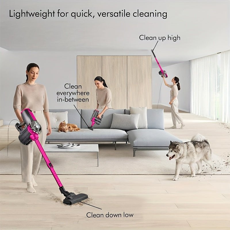 [600W Vacuum Cleaner] 1pc 600W High-Power Vacuum Cleaner | Versatile for Dry & Wet Use, Low Noise, Portable Handheld Design with Detachable Bucket & Accessories | Ideal for Pet Hair, Hard Floors & Carpets, Pink & Black, Vacuu