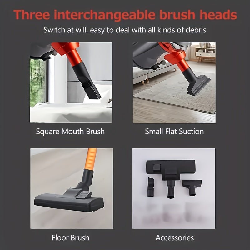 1pc, 110V Vacuum Cleaner 18KPA Wet&Dry 600W High Power Vacuum Cleaner, Portable Household Low Noise Handheld Vacuum For Pet Hair, Hard Floor And Carpet, 4-in-1 Lightweight Handheld Rod Vacuum Cleaner