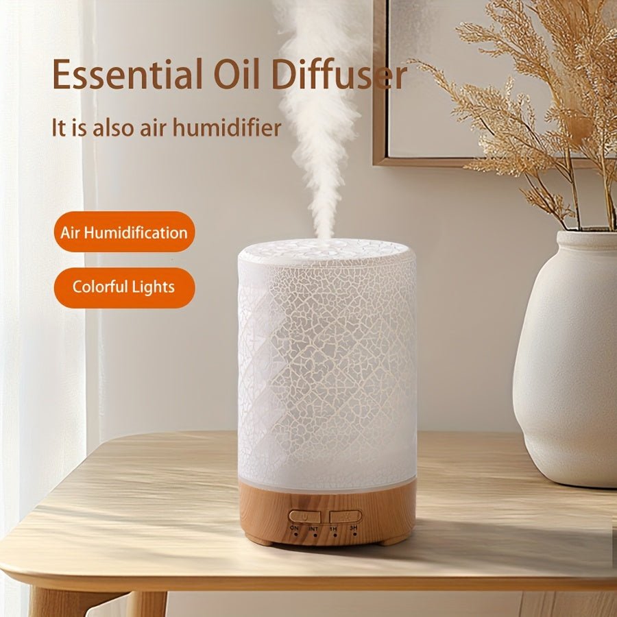 Soundwave technology Essential Oil Diffuser & Air Humidifier with Color-Changing LED Light, Auto Shut-Off, Quiet Operation, 5.07oz Large Tank, Modern Purple///White/Black Design for Home, Office, Bedroom, Living Room - - Devi