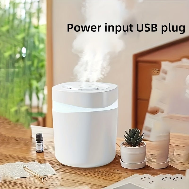 USB-Powered 4L/1.06 Gallon Capacity Humidifier - Summer Cool Mist Spray - Quiet Aroma Diffuser and Humidifier, Three Spray Nozzles - Non-Rechargeable Low-Pressure Humidifier, Multi-Setting Adjustable Mist Outpu
