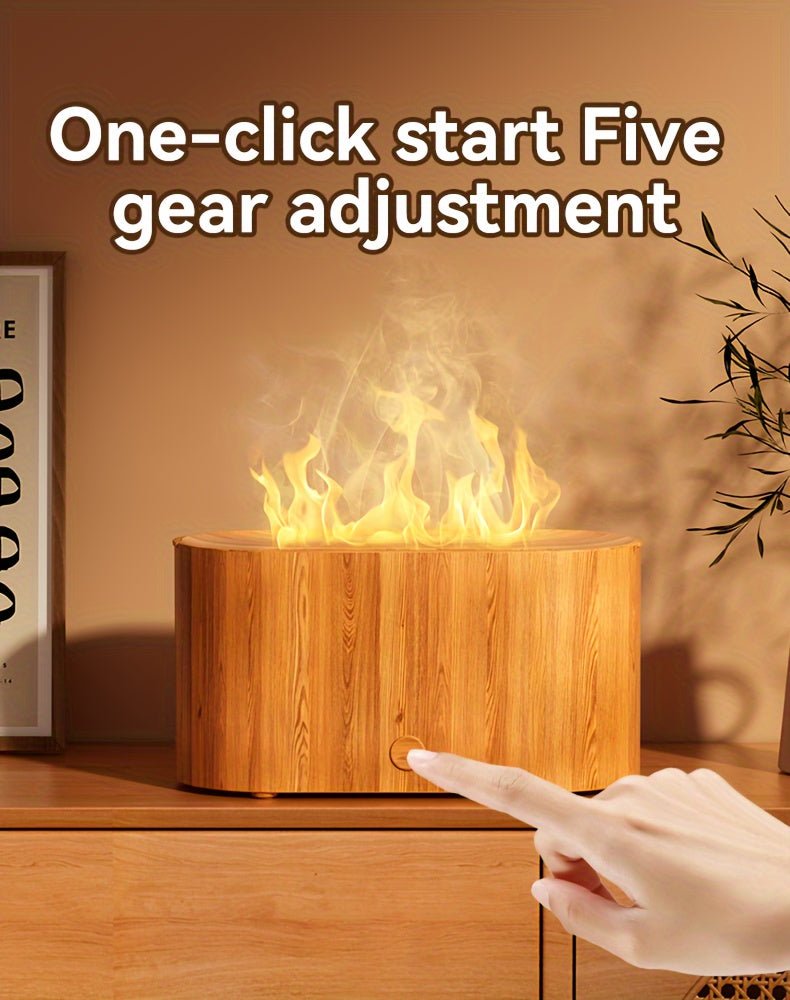 [Aroma Diffuser | Humidifier] 7-color Simulated Flame LED Night Light Humidifier And Aroma Diffuser | Can Add Essential Oils As Air Aroma Diffuser, Suitable For Home, Office, Gift And Environmental Lighting, Bedroom Room Deco