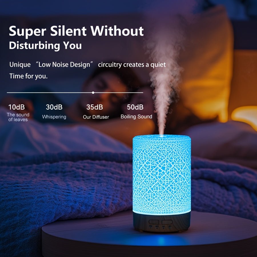 Soundwave technology Essential Oil Diffuser & Air Humidifier with Color-Changing LED Light, Auto Shut-Off, Quiet Operation, 5.07oz Large Tank, Modern Purple///White/Black Design for Home, Office, Bedroom, Living Room - - Devi