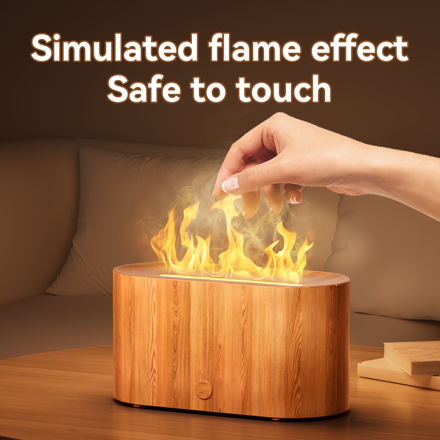 [Aroma Diffuser | Humidifier] 7-color Simulated Flame LED Night Light Humidifier And Aroma Diffuser | Can Add Essential Oils As Air Aroma Diffuser, Suitable For Home, Office, Gift And Environmental Lighting, Bedroom Room Deco