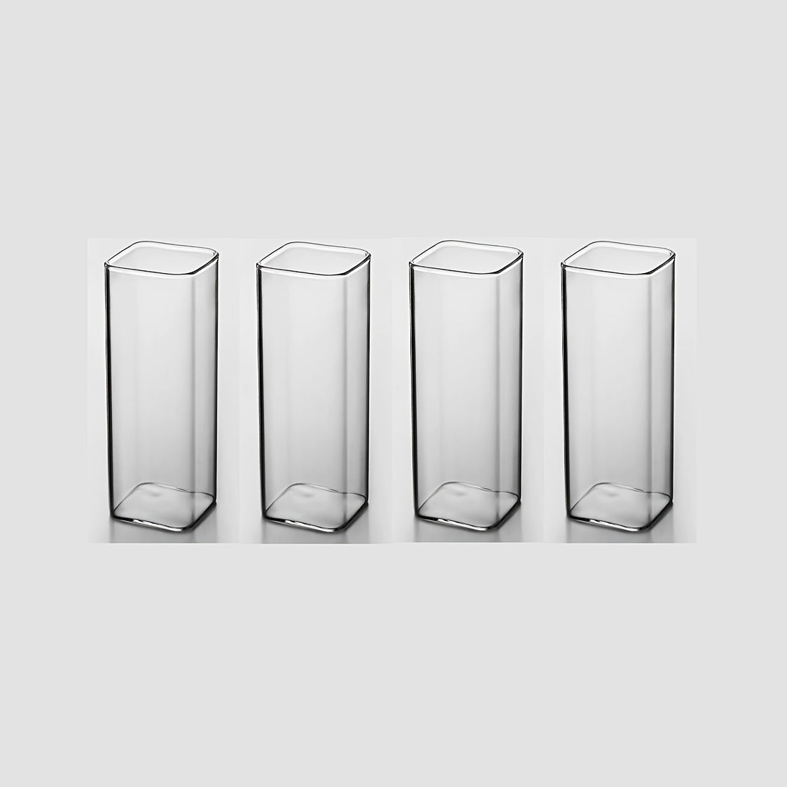 6pcs/4pcs/2pcs Square Drinking Glass Transparent Modern Glassware Cocktail Coffee Juice Beer Mixing Glasses (8.45oz 13.53oz 16.91oz), Best for Christmas