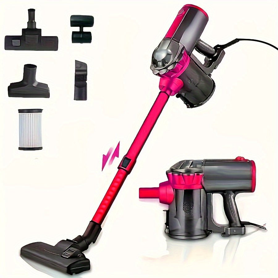 [600W Vacuum Cleaner] 1pc 600W High-Power Vacuum Cleaner | Versatile for Dry & Wet Use, Low Noise, Portable Handheld Design with Detachable Bucket & Accessories | Ideal for Pet Hair, Hard Floors & Carpets, Pink & Black, Vacuu