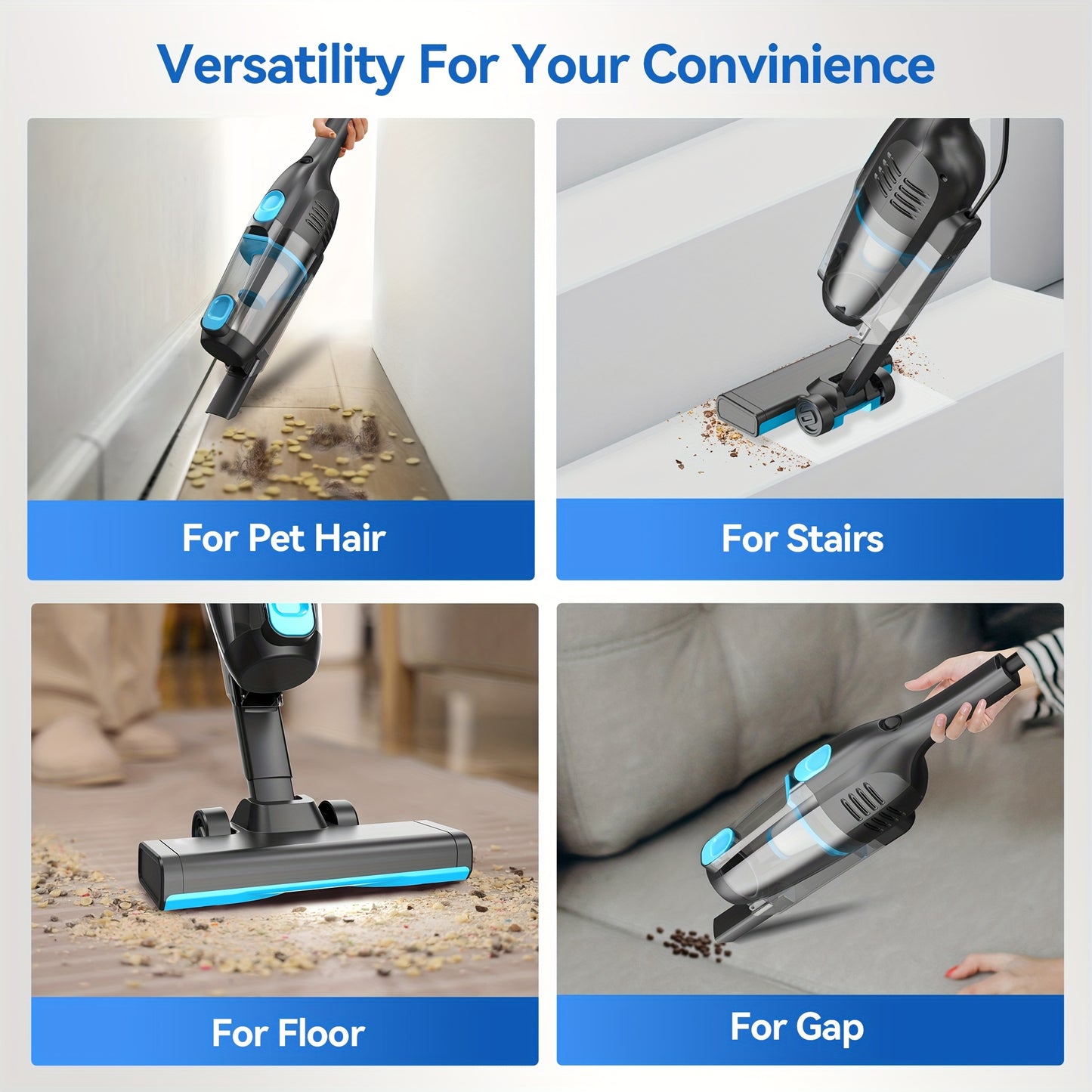 [2025 Bestseller]R6X Wired Handheld Vacuum Cleaner, High Suction Power, Ultra Quiet, High-Powered, Compact And Portable, Multi-Functional For Removing Dust Mites, Pet Hair, Car Interiors, Hard Floors, And More