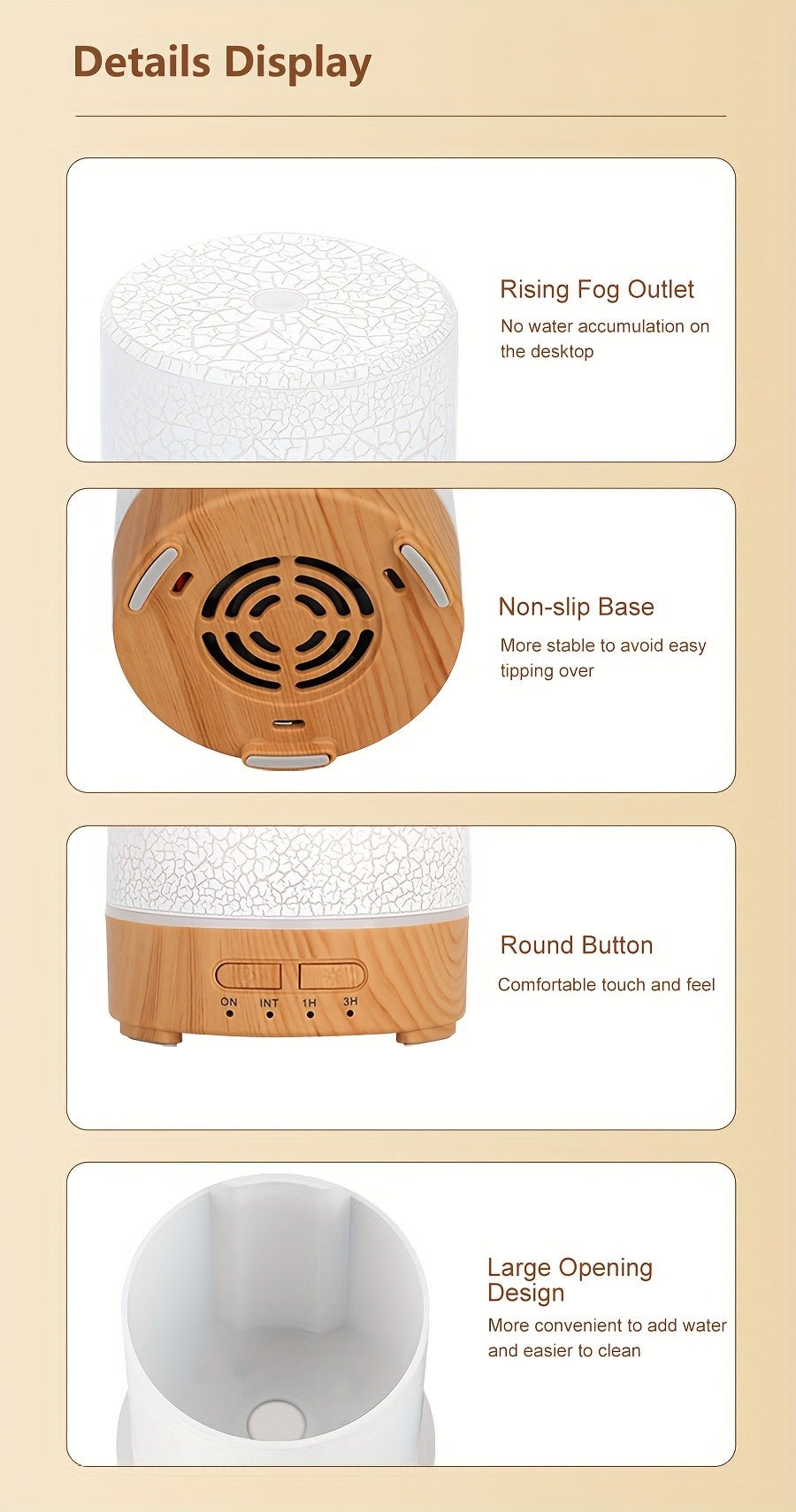 Soundwave technology Essential Oil Diffuser & Air Humidifier with Color-Changing LED Light, Auto Shut-Off, Quiet Operation, 5.07oz Large Tank, Modern Purple///White/Black Design for Home, Office, Bedroom, Living Room - - Devi