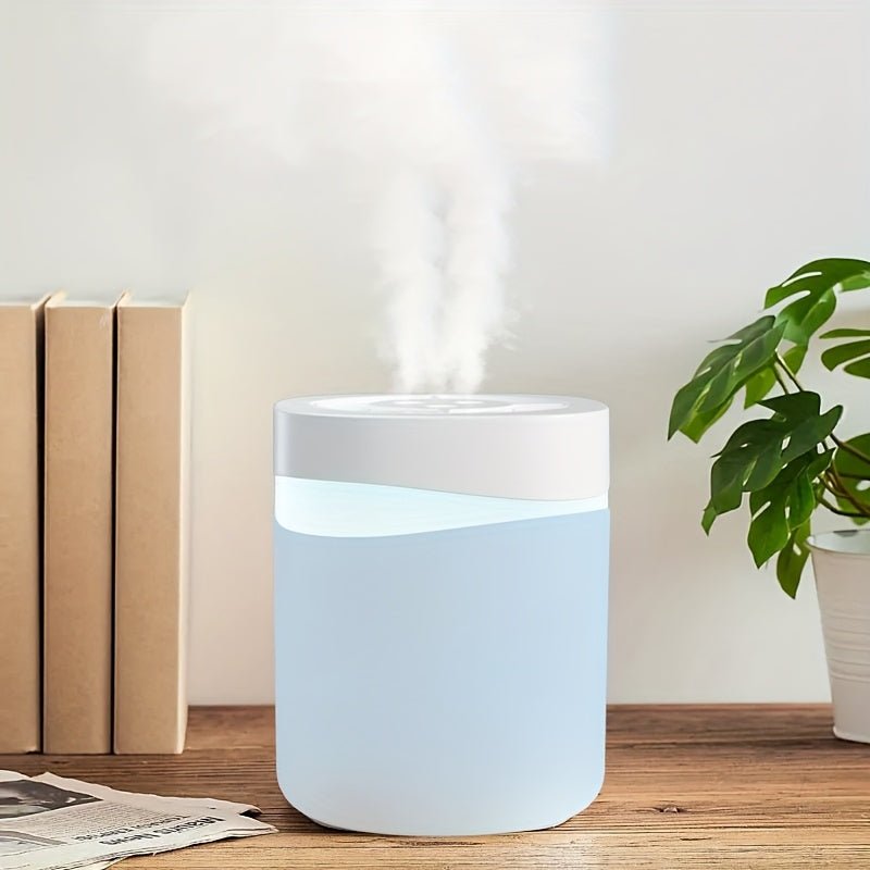USB-Powered 4L/1.06 Gallon Capacity Humidifier - Summer Cool Mist Spray - Quiet Aroma Diffuser and Humidifier, Three Spray Nozzles - Non-Rechargeable Low-Pressure Humidifier, Multi-Setting Adjustable Mist Outpu