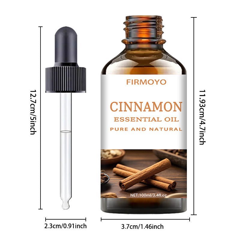 100ml (3.38fl.oz) Cinnamon Essential Oil -,, Alcohol-Free, for Hair, Light Beige, Massage, Diffusers, Moisturizing, Suitable for All Light Beige Types (Dry, Sensitive, -Prone, Oily) - Men & Women - in Amber Glass Bottle with