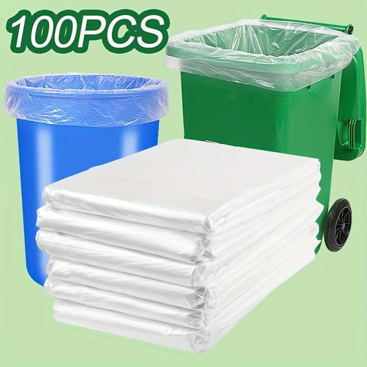 100pcs MELTSET M Heavy-Duty Large Trash Bags - Extra Thick & Durable Multi-Purpose Garbage Bags for Yard, Kitchen, Bathroom, Outdoor Use - Disposable Plastic Waste Bags (100 Count), Kitchen Cleanup, Bulk Packaging