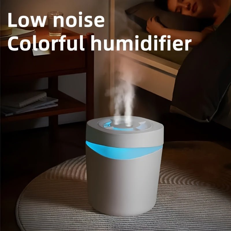 USB-Powered 4L/1.06 Gallon Capacity Humidifier - Summer Cool Mist Spray - Quiet Aroma Diffuser and Humidifier, Three Spray Nozzles - Non-Rechargeable Low-Pressure Humidifier, Multi-Setting Adjustable Mist Outpu