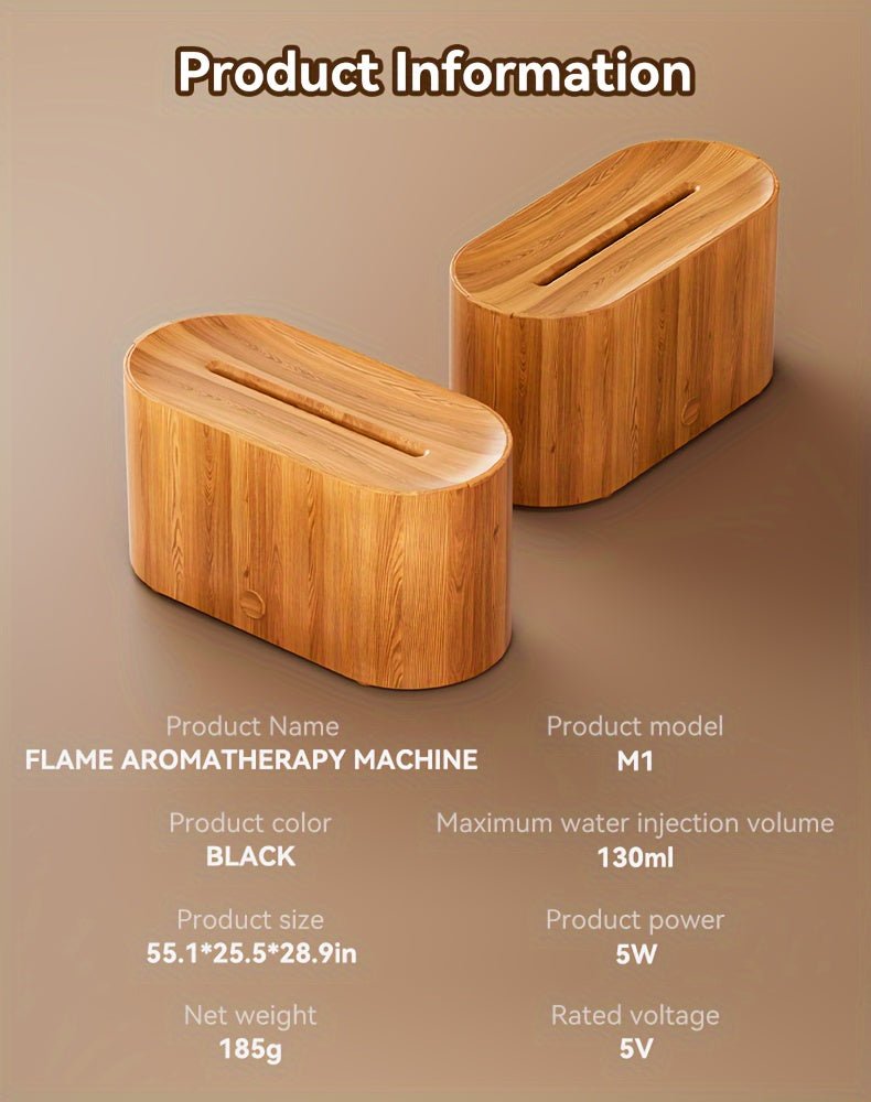 [Aroma Diffuser | Humidifier] 7-color Simulated Flame LED Night Light Humidifier And Aroma Diffuser | Can Add Essential Oils As Air Aroma Diffuser, Suitable For Home, Office, Gift And Environmental Lighting, Bedroom Room Deco